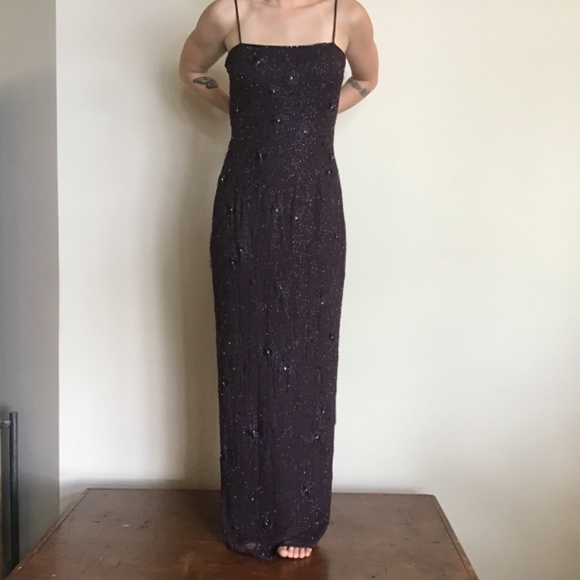 Montage by Mon Cheri Spaghetti Strap Sequined Column Dress - Picture 2 of 15